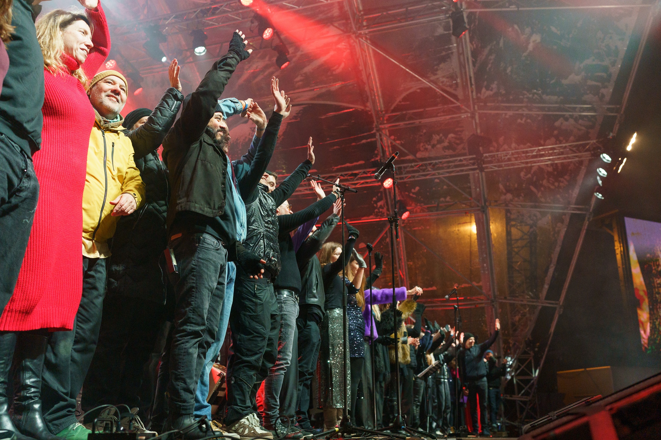 People on stage